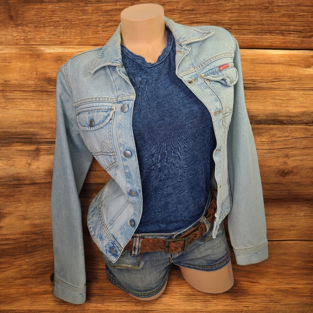 Vintage BIG STAR Denim Jean Jacket 1970s Y2K Sz S Flaws